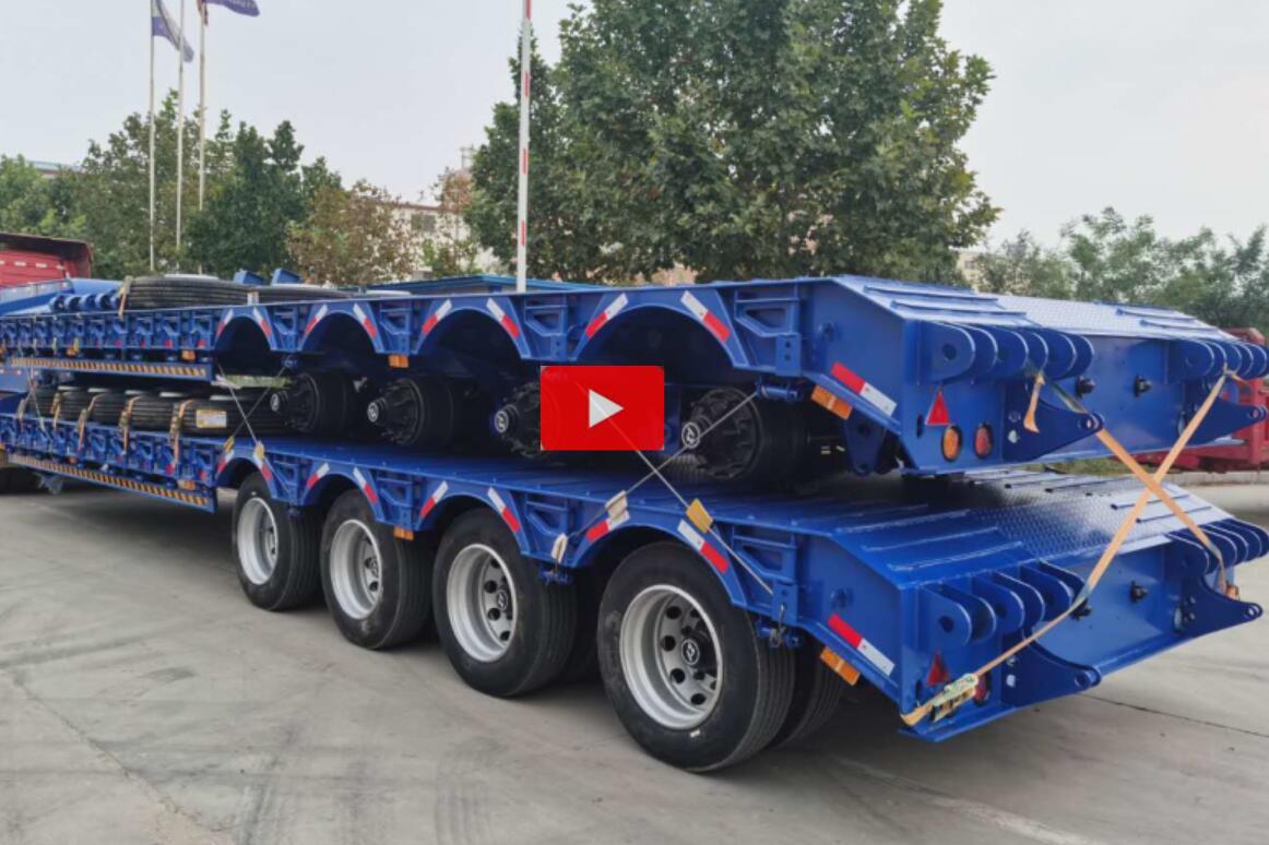 4 axles 15m 80tons lowbed trailer to Mali