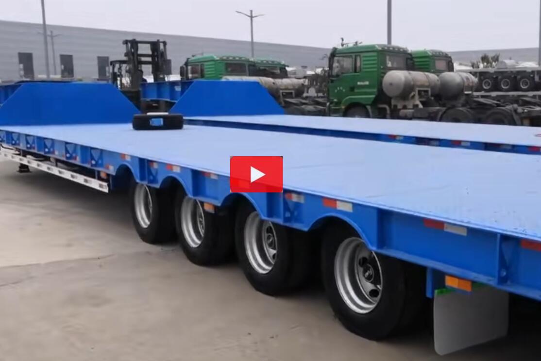4 axles 60tons lowbed trailer for container transport