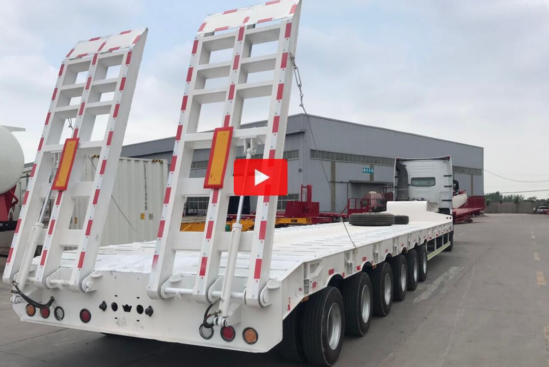6 axles 120tons lowbed trailer with axle self steering