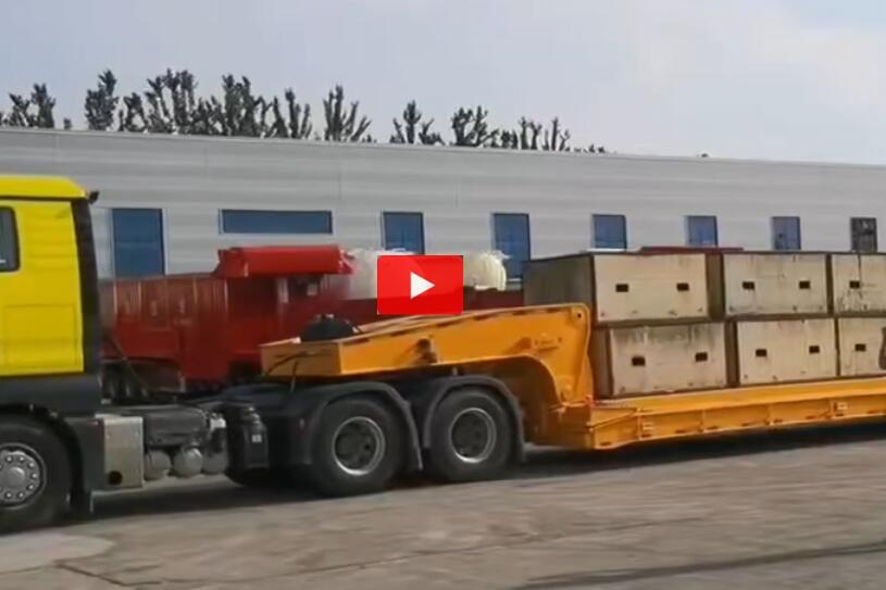 120tons front load lowbed trailer load weight test