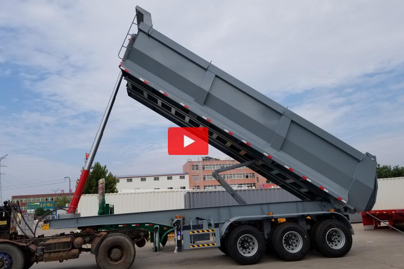 3 axles 33m3 dump trailer under test