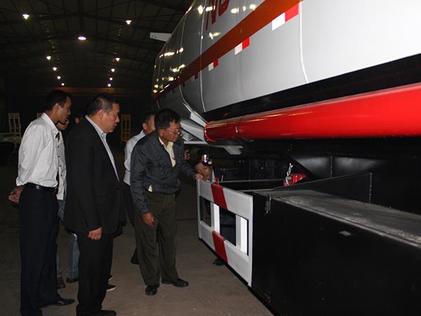 Laos client visit for the Cement tank trailer