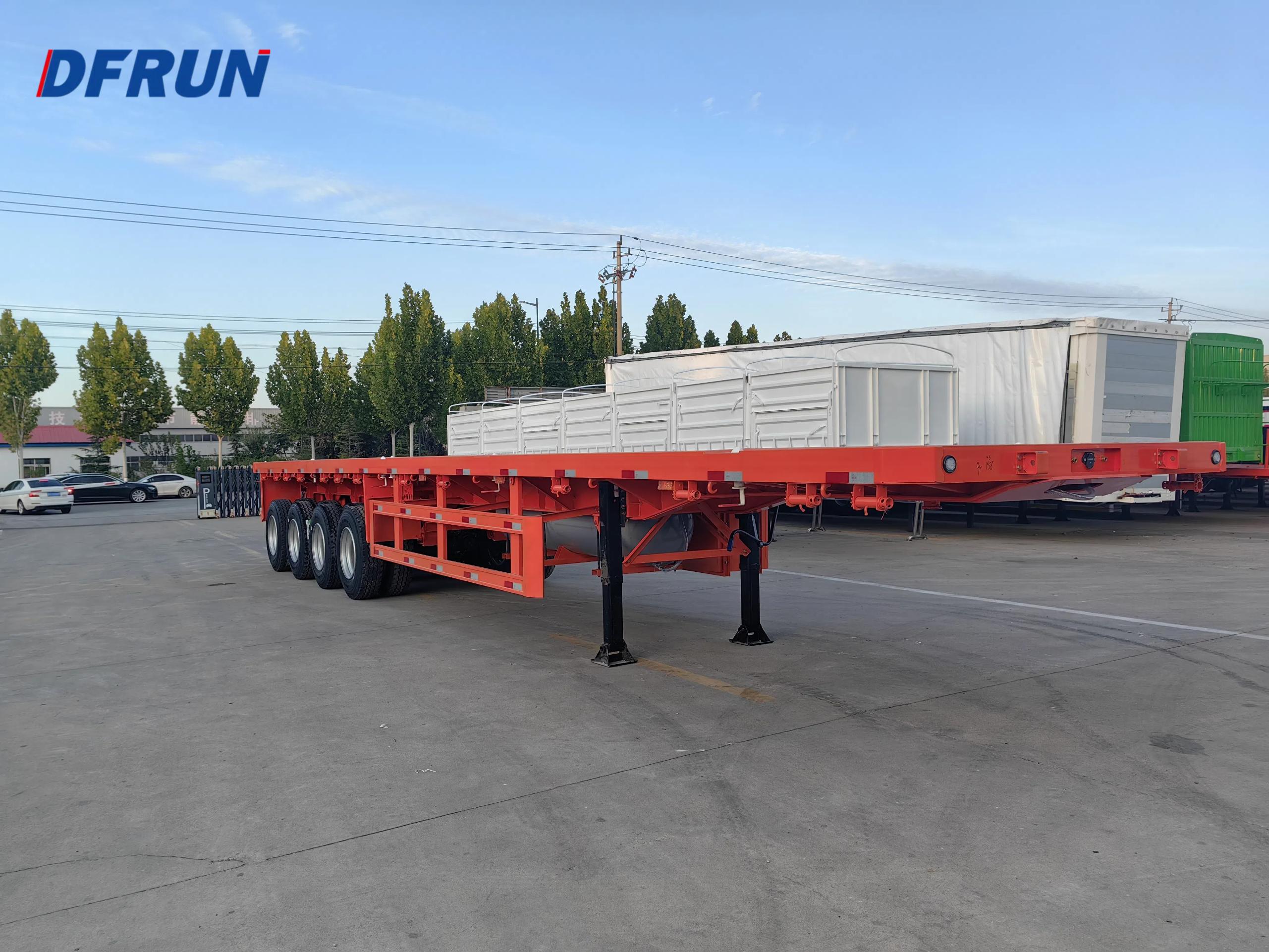 4 axles 14m flatbed trailer has been completed and is waiting for delivery